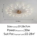 Modern gold sunburst acrylic led ceiling lights for bedroom