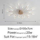 Modern gold sunburst acrylic led ceiling lights for bedroom