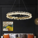 Modern gold swirling crystal pendant chandelier dining room light