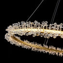 Modern gold swirling crystal pendant chandelier dining room light