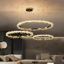 Modern gold swirling crystal pendant chandelier dining room light