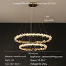 Modern gold swirling crystal pendant chandelier dining room light