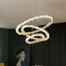 Modern gold swirling crystal pendant chandelier dining room light