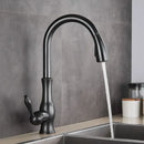Modern gold swivel kitchen faucet with pull down sprayer