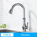 Modern gold swivel kitchen faucet with pull down sprayer