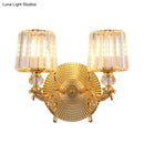 Modern gold tapered wall light fixture crystal dragon bedroom sconce