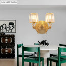 Modern gold tapered wall light fixture crystal dragon bedroom sconce