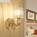 Modern gold tapered wall light fixture crystal dragon bedroom sconce