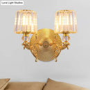 Modern gold tapered wall light fixture crystal dragon bedroom sconce