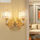 Modern gold tapered wall light fixture crystal dragon bedroom sconce