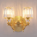 Modern gold tapered wall light fixture crystal dragon bedroom sconce