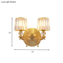 Modern gold tapered wall light fixture crystal dragon bedroom sconce
