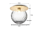 Modern gold textured glass ceiling lamp living room light fixture
