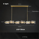 Modern gold textured glass crystal chandelier living room light