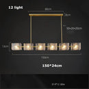 Modern gold textured glass crystal chandelier living room light