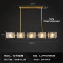 Modern gold textured glass crystal chandelier living room light