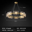 Modern gold textured glass crystal chandelier living room light