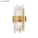 DecorBites™ Modern Textured Glass Half-Cylinder Wall Sconce Light Fixture - Gold Finish