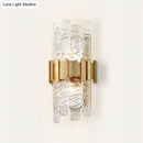 DecorBites™ Modern Textured Glass Half-Cylinder Wall Sconce Light Fixture - Gold Finish