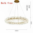 Modern gold three tier crystal led chandelier – dining room light