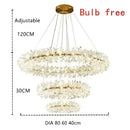 Modern gold three tier crystal led chandelier – dining room light