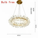 Modern gold three tier crystal led chandelier – dining room light
