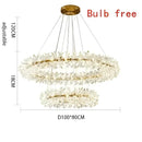 Modern gold three tier crystal led chandelier – dining room light
