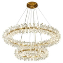 Modern gold three tier crystal led chandelier – dining room light