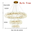 Modern gold three tier crystal led chandelier – dining room light