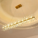 Modern gold three tier crystal led chandelier – dining room light