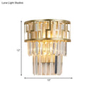 Modern gold tiered bedside wall lamp with crystals bedroom