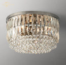Modern gold tiered crystal flushmount ceiling light for dining room