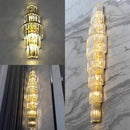Modern gold tiered crystal nordic wall lamp living room sconce