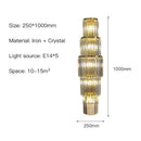 Modern gold tiered crystal nordic wall lamp living room sconce