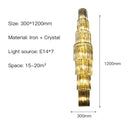 Modern gold tiered crystal nordic wall lamp living room sconce