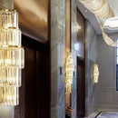 Modern gold tiered crystal nordic wall lamp living room sconce