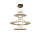 Modern gold tiered mesh pendant chandeliers led living room light