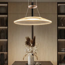 Modern gold tiered mesh pendant chandeliers led living room light