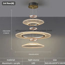 Modern gold tiered mesh pendant chandeliers led living room light