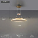 Modern gold tiered mesh pendant chandeliers led living room light