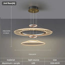 Modern gold tiered mesh pendant chandeliers led living room light