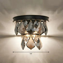 Modern gold tiered sconce light with crystals bedroom wall mount