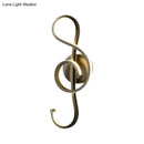 Modern gold treble clef wall lamp bedroom led sconce 110v-120v 220v-240v
