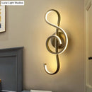 Modern gold treble clef wall lamp bedroom led sconce 110v-120v 220v-240v