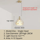 Modern gold triangle pendant lights dining room geometric fixture