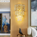 Modern gold triangular crystal wall lamp bedroom 110v-120v light