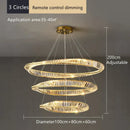 Modern gold triple ring decorbites crystal ceiling chandelier living room