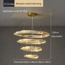 Modern gold triple ring decorbites crystal ceiling chandelier living room