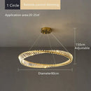 Modern gold triple ring decorbites crystal ceiling chandelier living room