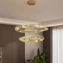 Modern gold triple ring decorbites crystal ceiling chandelier living room